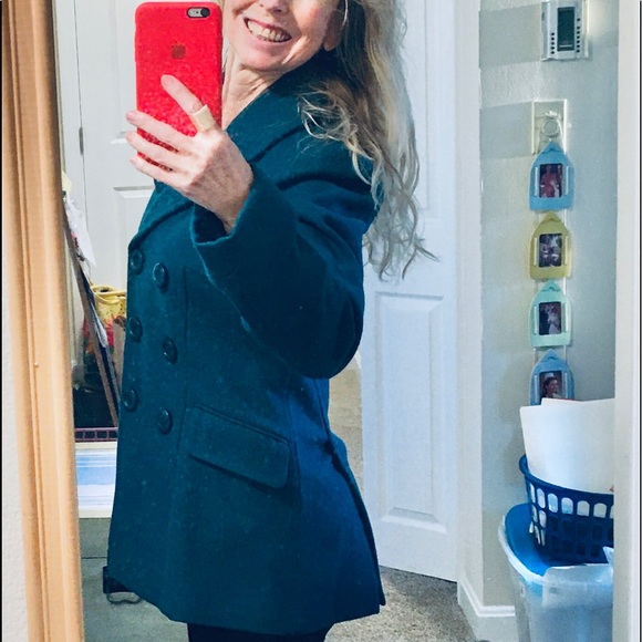 💙💚- Moda International teal green pea coat- XS - Picture 4 of 11